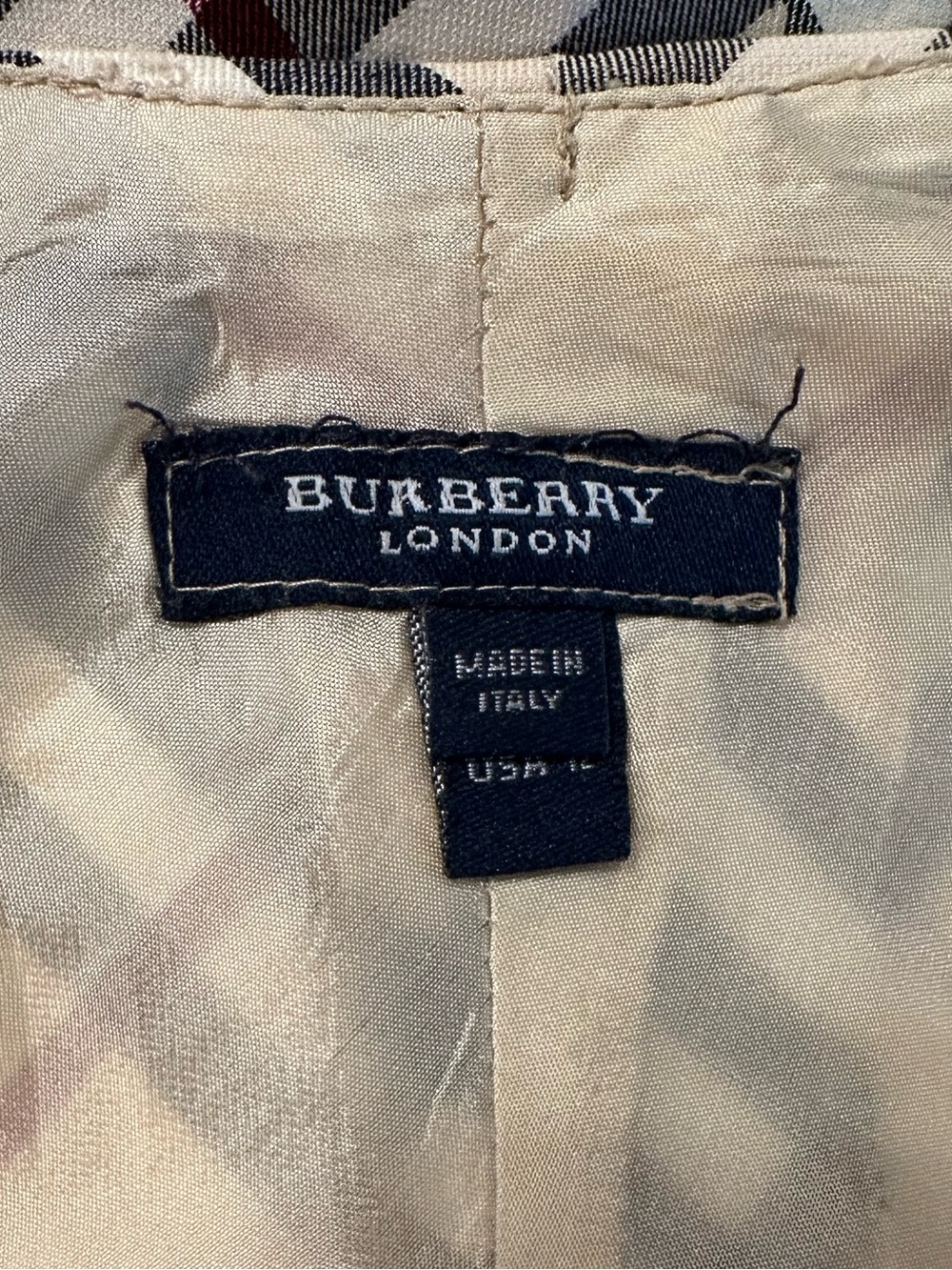 Burberry Blue Label Nova Check Plaid A-Line Mini Skirt Beige Cream- Size US 12 - Picture 5 of 5